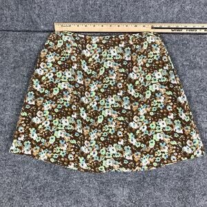 Air Play Sport Skirt Womens Size 7 Brown Floral A-Line Mini Retro Y2K Boho